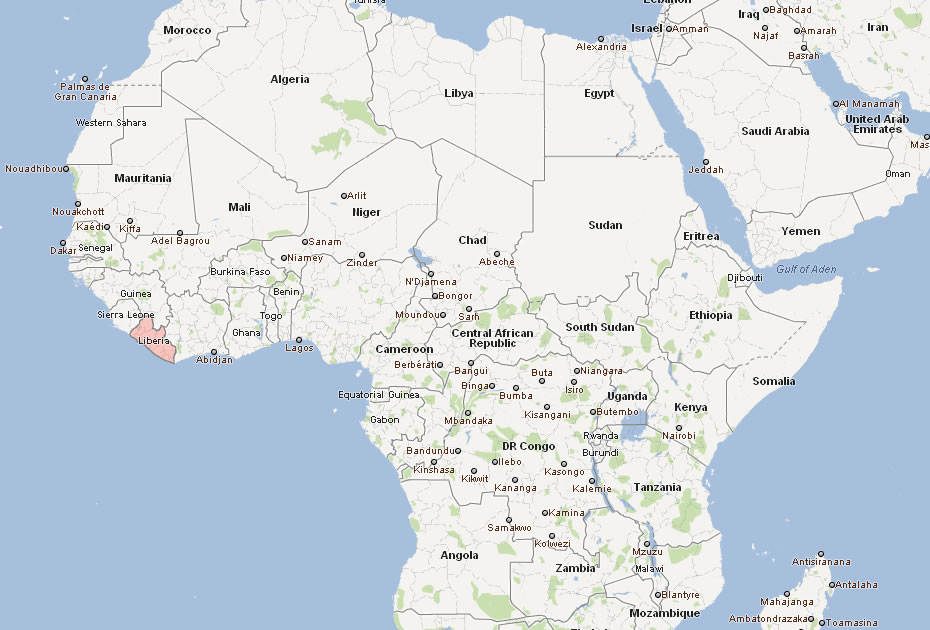 carte du liberia afrique